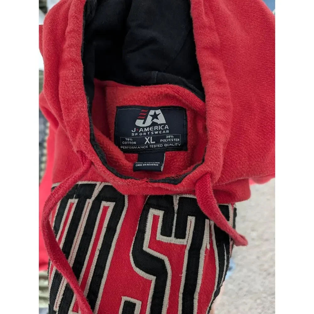 Ohio State‎ Buckeyes Hoodie Sweatshirt Red Size XL Embroidered Y2K Spellout 2010